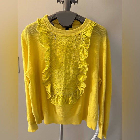 J. Crew Sweaters - J.Crew Eyelet Ruffle Sweater